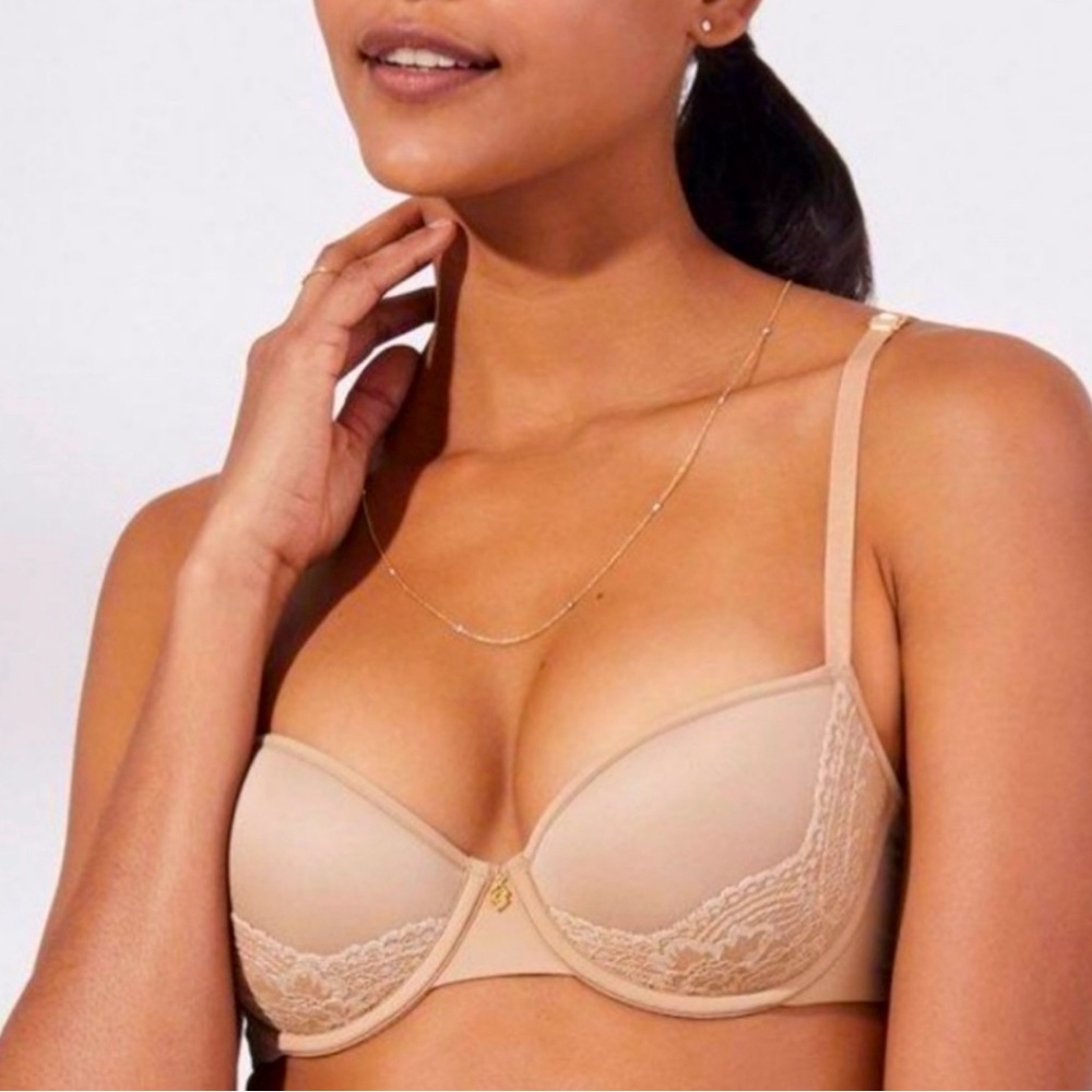 ThirdLove 24/7 Lace Detail T-Shirt Nude Underwire Bra Size 32F